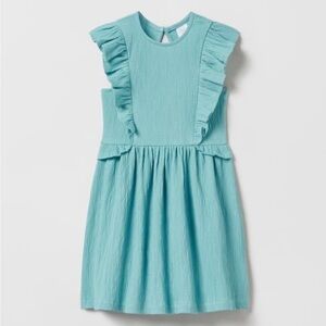 ZARA Girls Aqua Ruffle Dress w/back details sz 13-14
